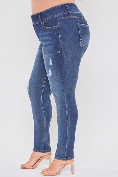 Women's Plus Essential Sustainable Distressed Skinny Jeans