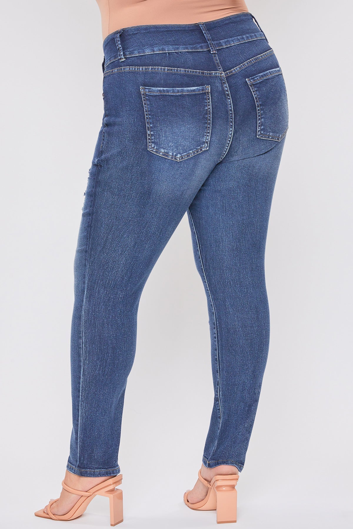 Women's Plus Essential Sustainable Distressed Skinny Jeans