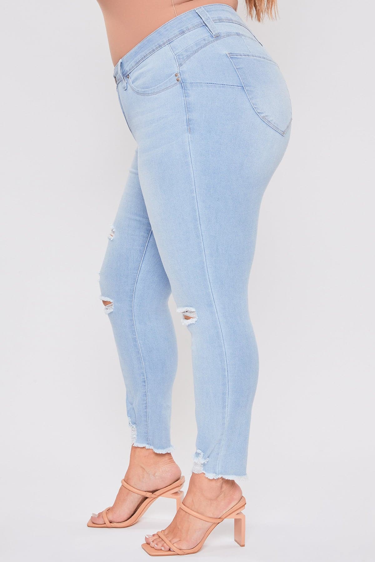 Women's Plus WannaBettaButt Distressed Denim Ankle Jeans