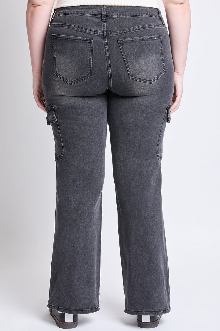 Women's Plus High Rise Wide Leg Skater Cargo Jeans