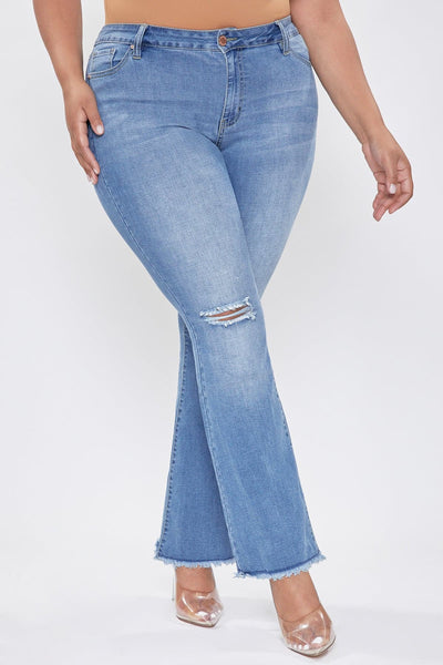 Women's Plus Distressed Super Flare Jeans