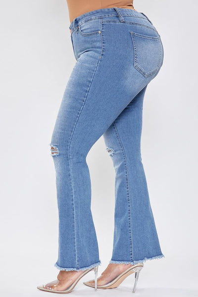 Women's Plus Distressed Super Flare Jeans