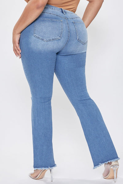 Women's Plus Distressed Super Flare Jeans