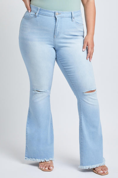 Women's Plus Distressed Super Flare Jeans