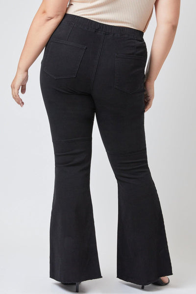 Women's Plus Size Pull On Fray Hem Flare Jean