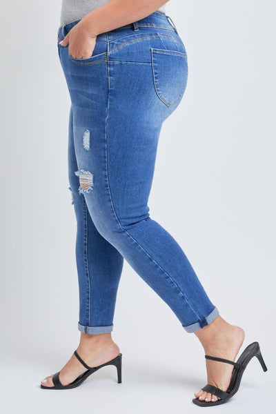 Women's Plus WannaBettaButt Cuffed Ankle Jeans