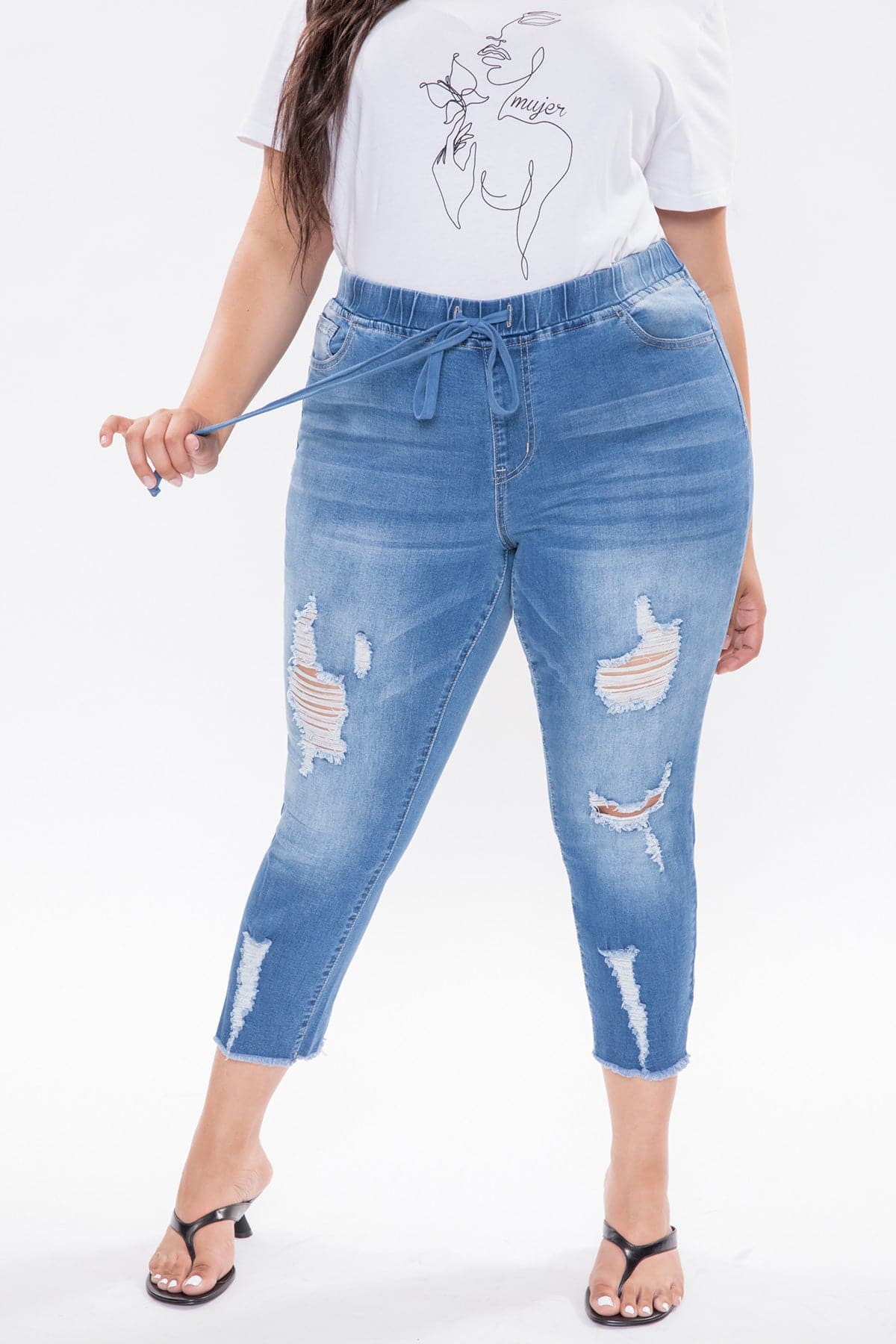 Women's Plus  Denim Ankle Jogger