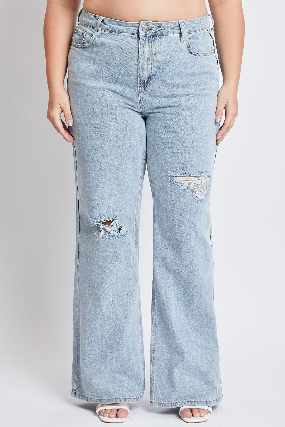 Women's Plus High Rise Relaxed Wide Leg Jeans