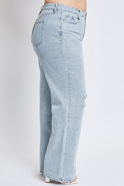 Women's Plus High Rise Relaxed Wide Leg Jeans