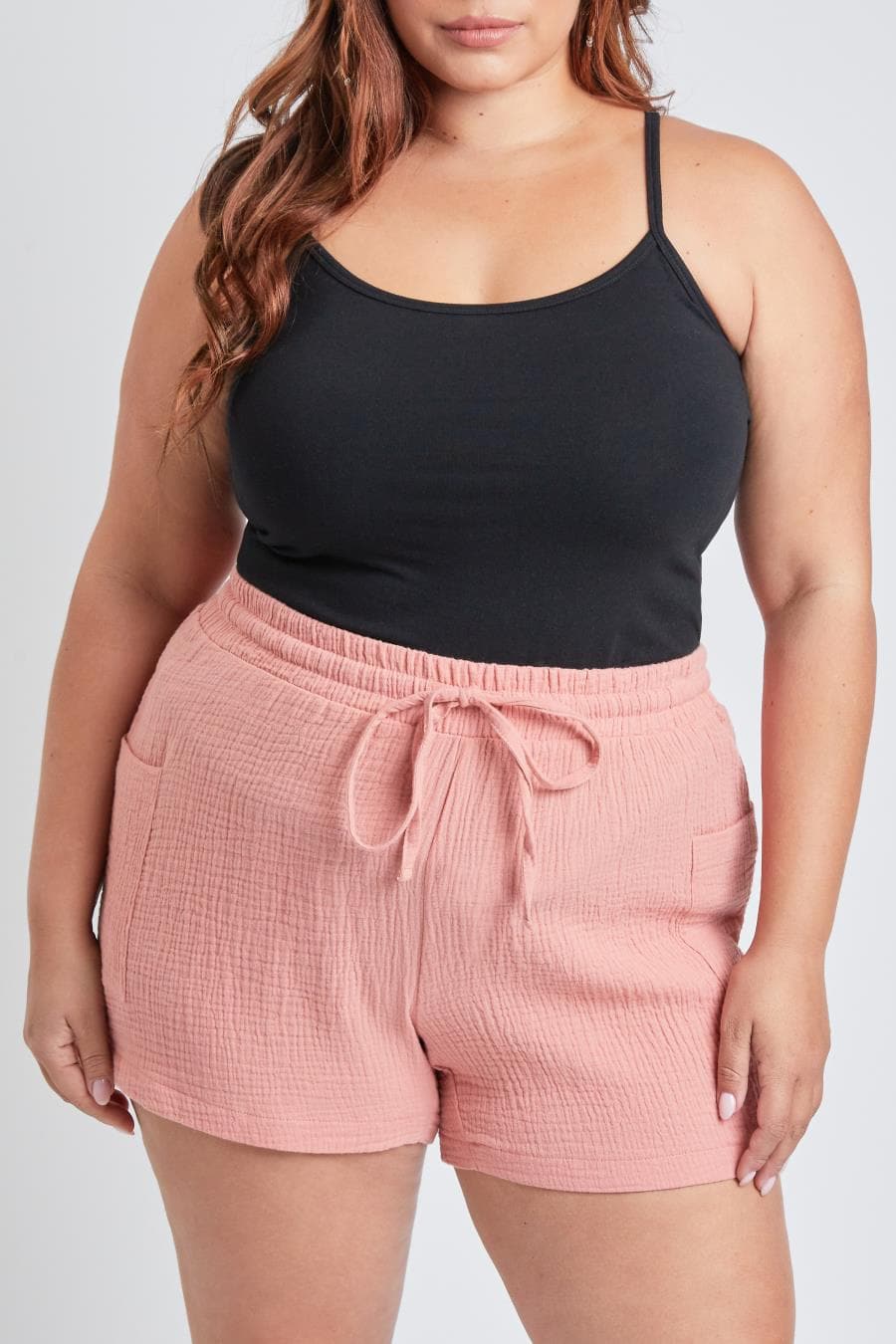 Women's Plus Size Cotton Shorts With Side Patch Pocket