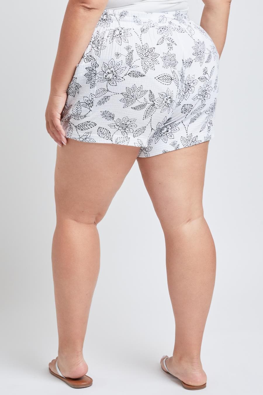 Women's Plus Size Cotton Shorts With Side Patch Pocket