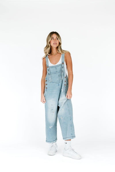 Frankie Denim Overalls - Light Wash