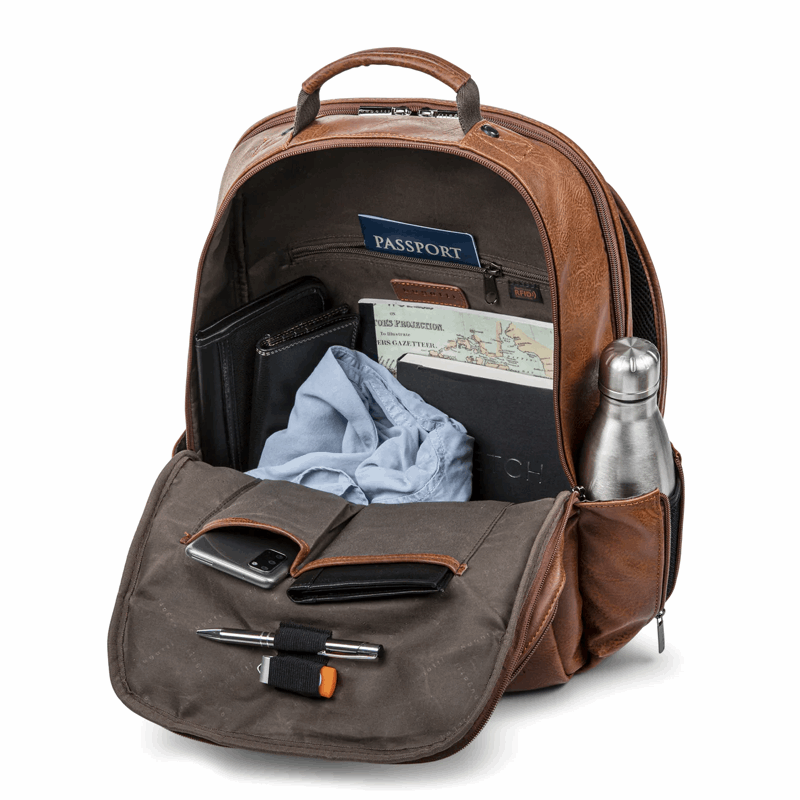 Bugatti Valentino Vegan Leather Backpack with RFID Protection