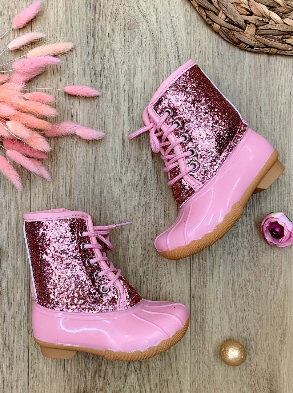 Sparkle Splash Glitter Duck Boots By Liv and Mia