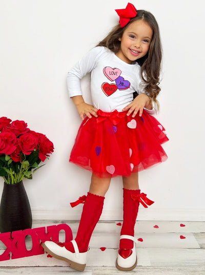 Love Ya Sparkle Heart Tutu Skirt Set