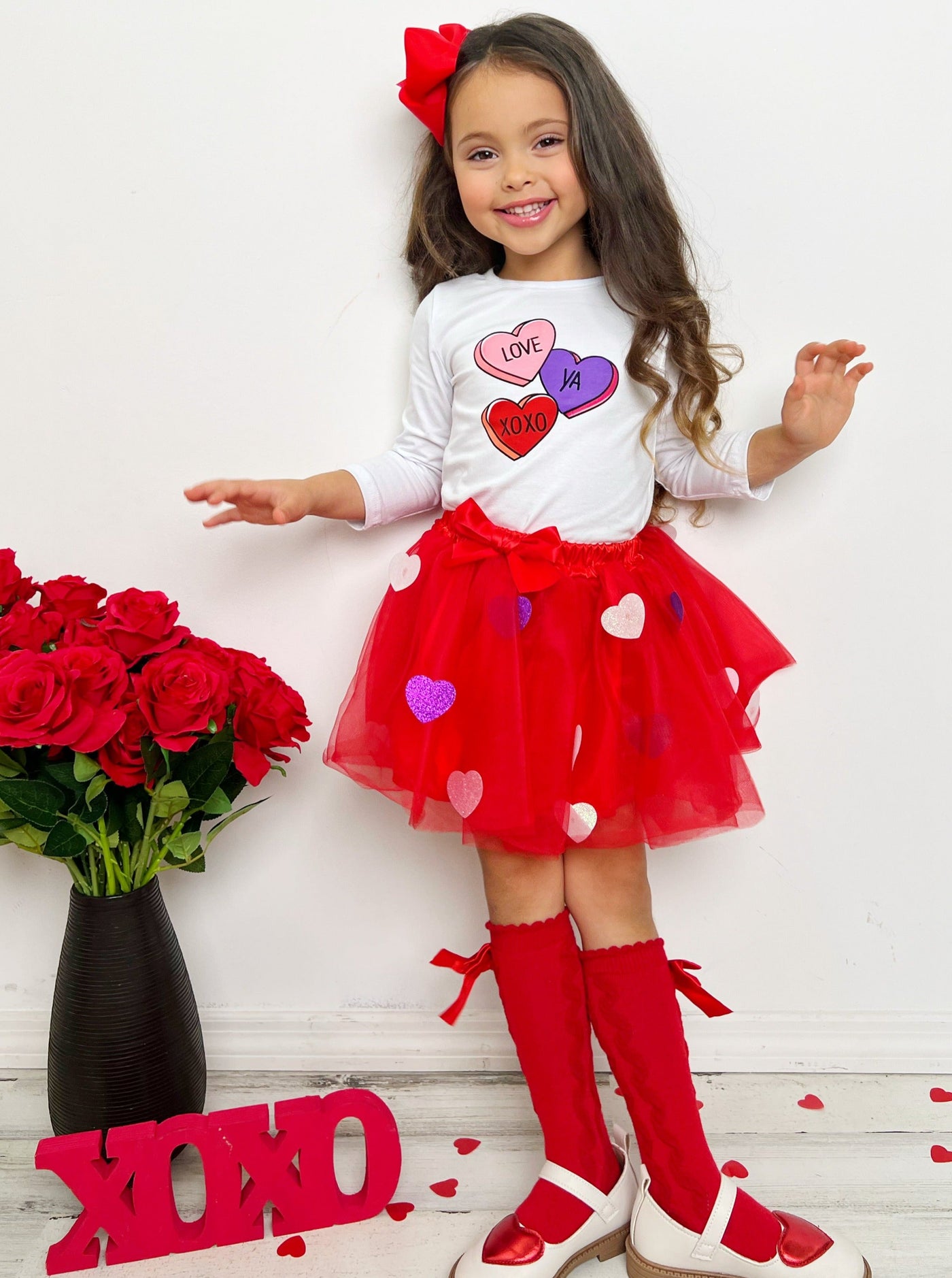 Love Ya Sparkle Heart Tutu Skirt Set