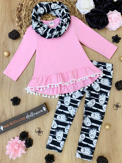 Unspookable Hi-Lo Tunic, Leggings and Scarf Set