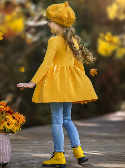 Cozy Weather Marigold Knit Tunic Sweater