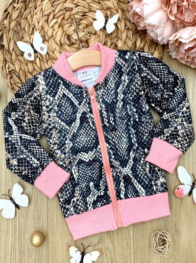 Sassy Snakeskin Bomber Jacket