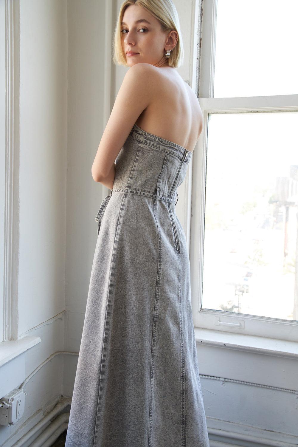 SECRET CRUSH TWILL MIDI DRESS