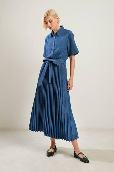 EVERYDAY RADIANCE WOVEN MIDI DRESS