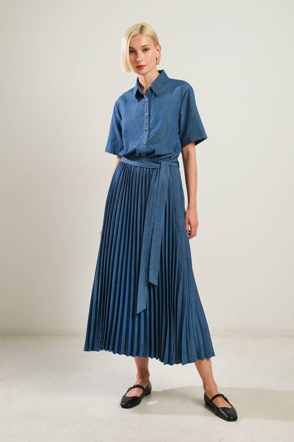 EVERYDAY RADIANCE WOVEN MIDI DRESS