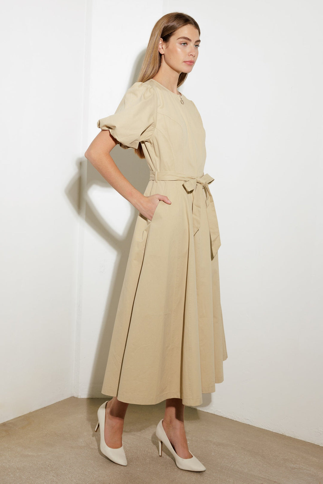 WHAT DO YOU MEAN WOVEN MIDI DRESS