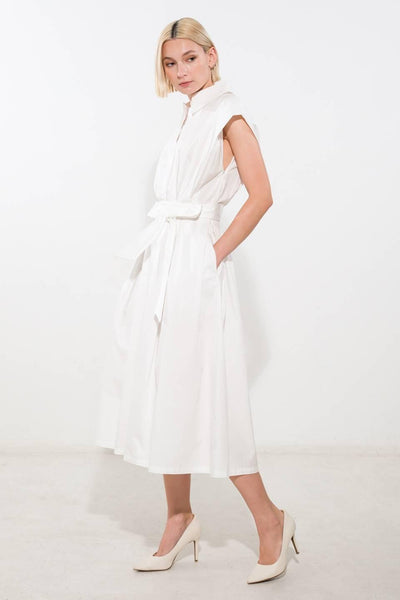 DEEPER CONNECTION WOVEN MIDI DRESS