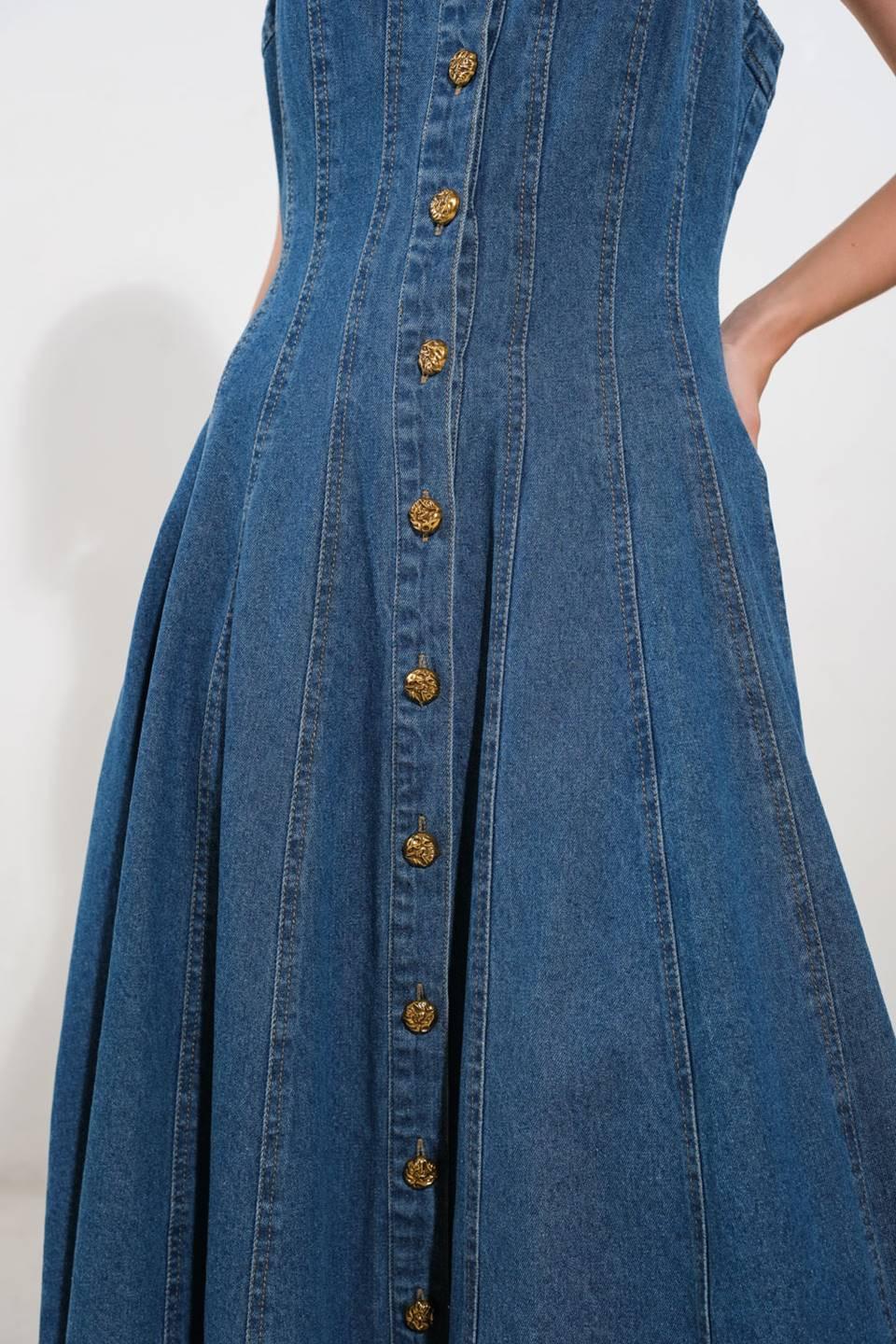 FEEL THE BEAT DENIM MIDI DRESS