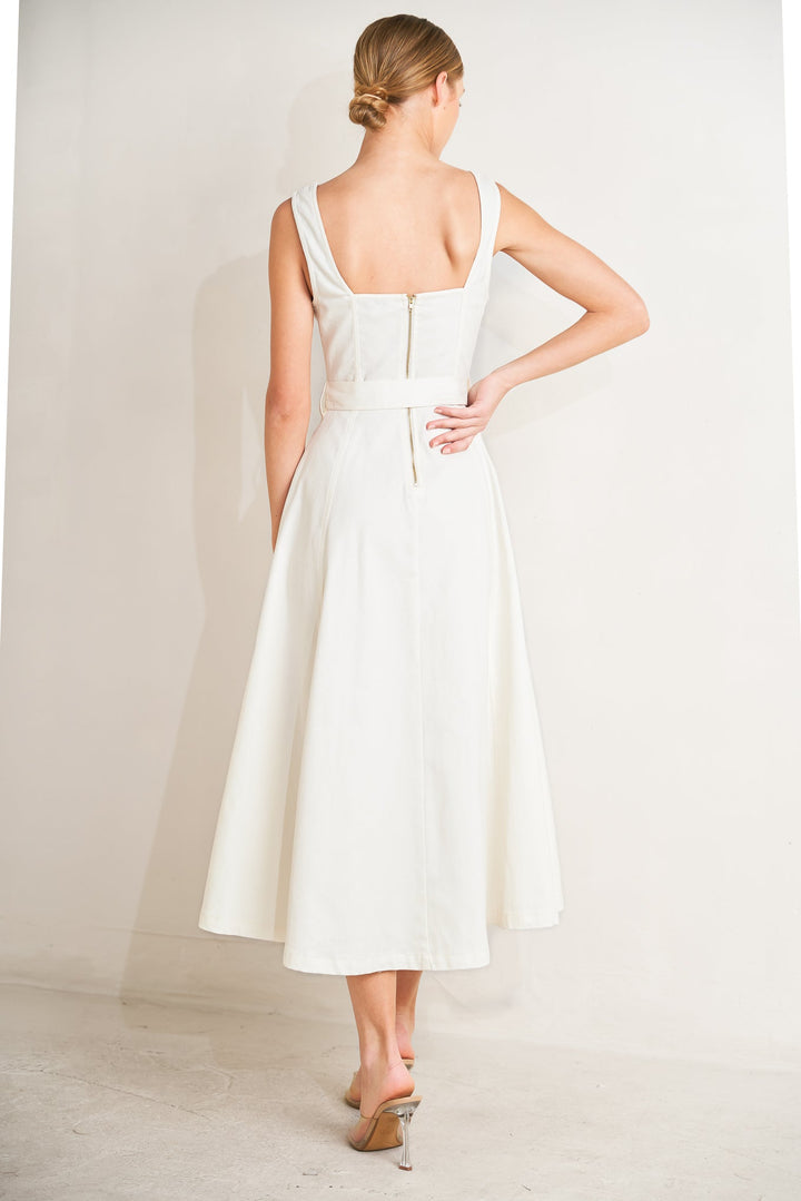 BELLA PORTOFINO WOVEN MIDI DRESS