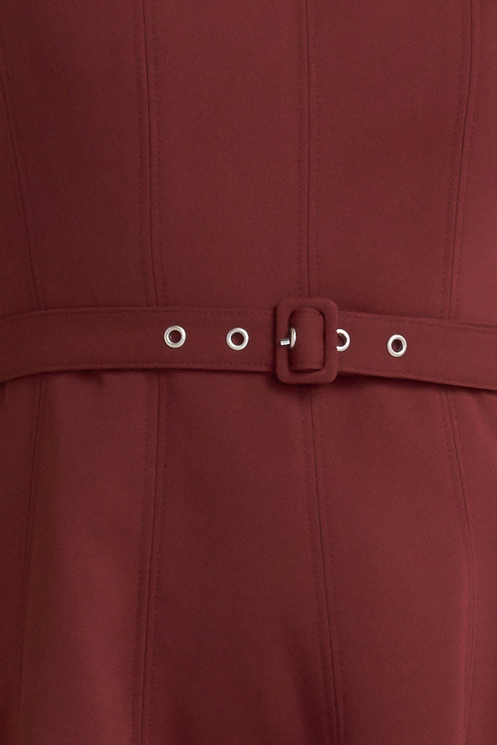 LIVING THE DREAM WINE WOVEN MIDI DRESS