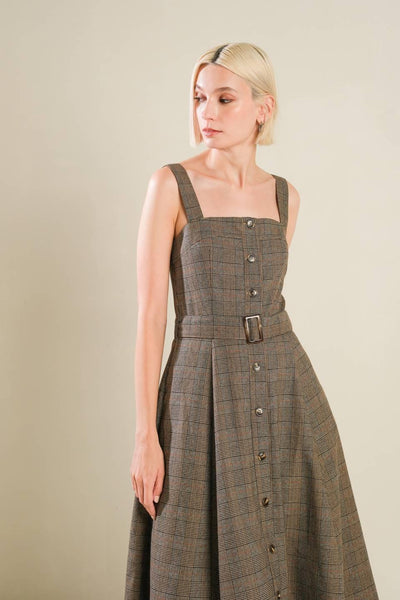 HAPPY CHANCE WOVEN MIDI DRESS