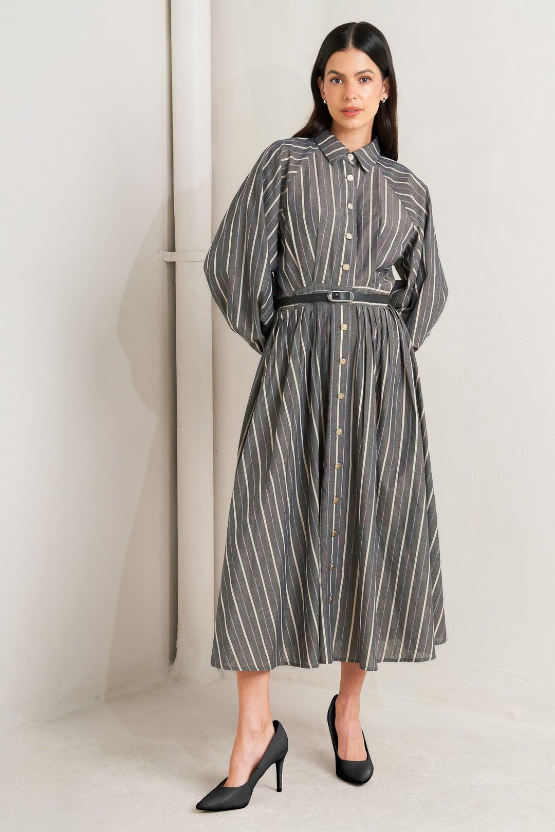 WHAT I FEEL WOVEN MIDI DRESS