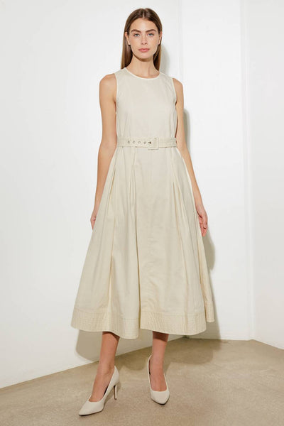 OVER THE WATERS WOVEN MIDI DRESS