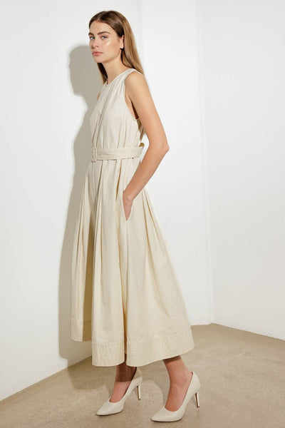 OVER THE WATERS WOVEN MIDI DRESS