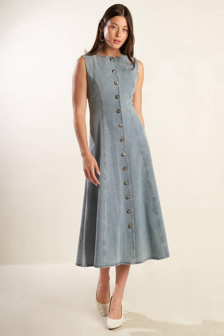 NAUTICAL &amp; NICE DENIM MIDI DRESS