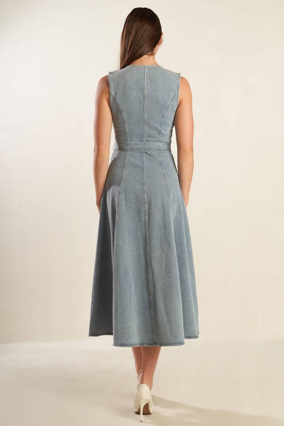 NAUTICAL &amp; NICE DENIM MIDI DRESS
