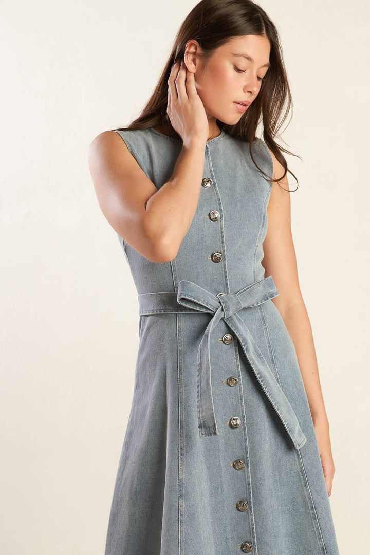 NAUTICAL &amp; NICE DENIM MIDI DRESS