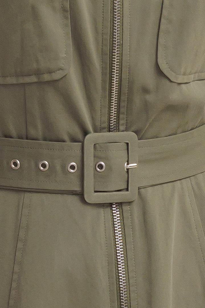 OLIVE GROVE WOVEN MIDI DRESS