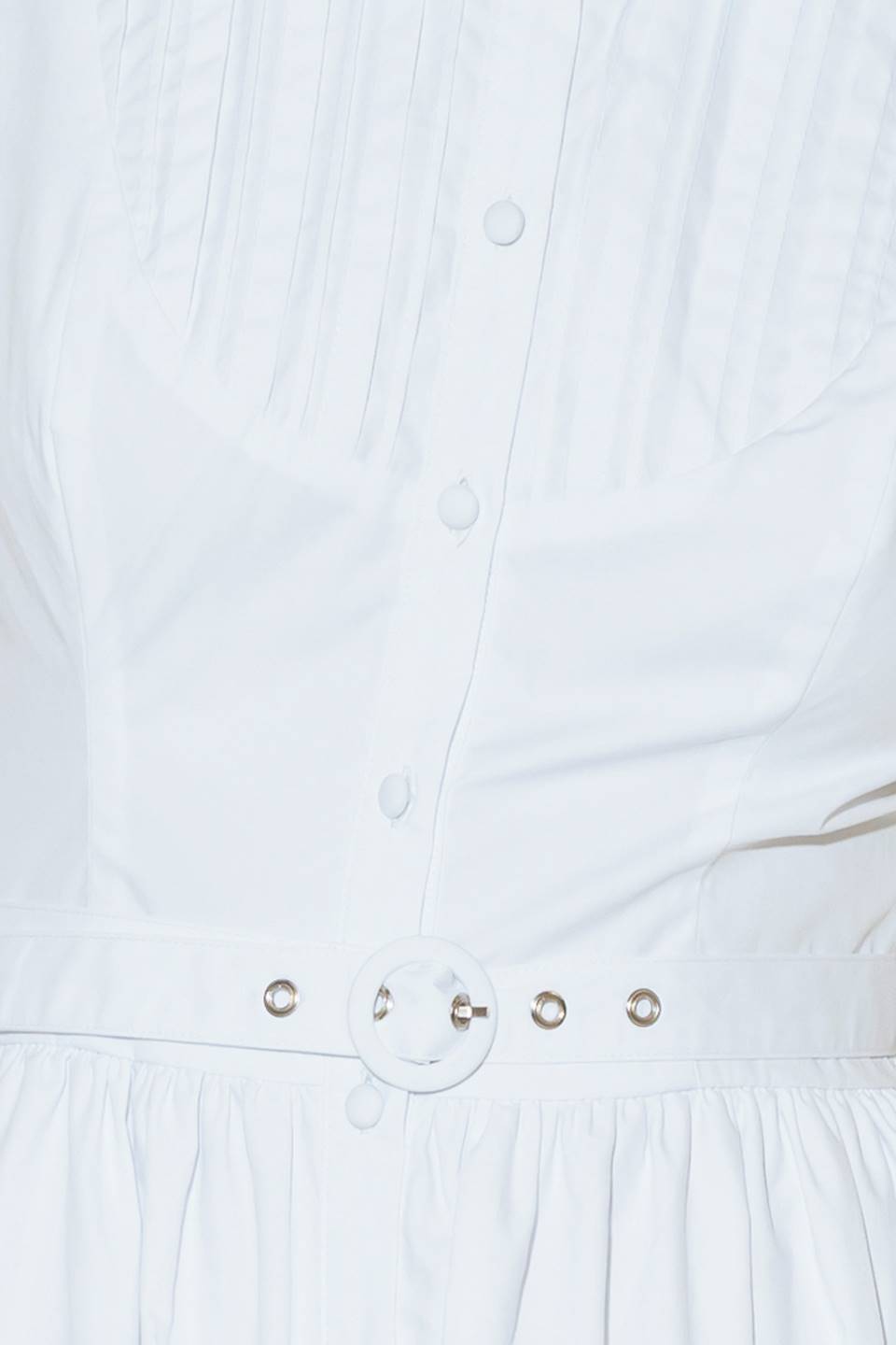 NUE EASE WHITE WOVEN MDI DRESS