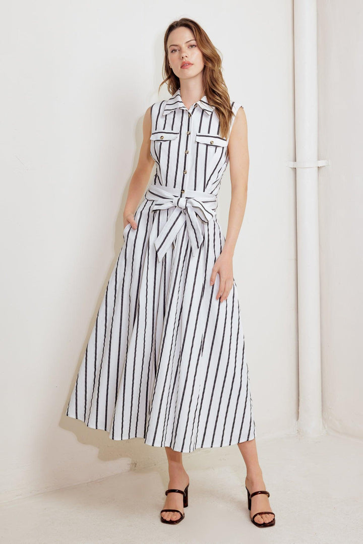 HUGS &amp; VANILLA CLOUDS WOVEN MIDI DRESS