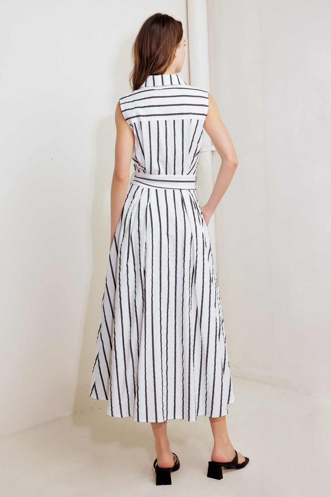 HUGS &amp; VANILLA CLOUDS WOVEN MIDI DRESS