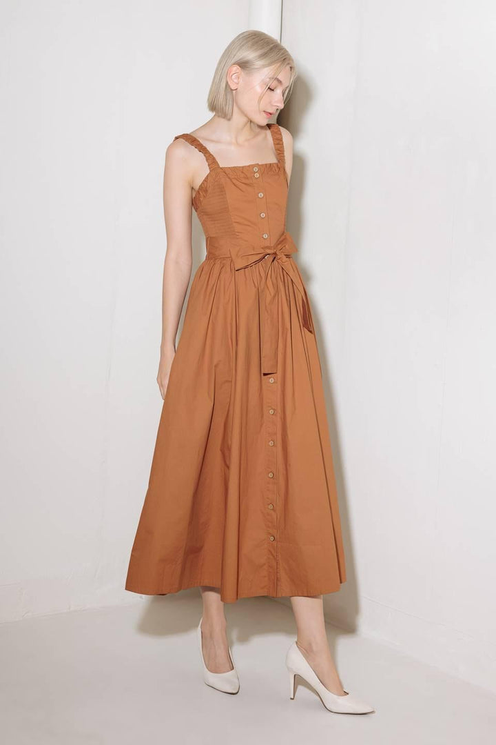 SOAK IN THE SUNSET WOVEN MIDI DRESS