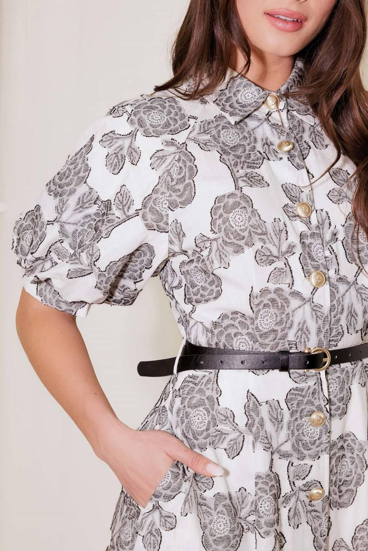 TIME AFTER TIME WOVEN MIDI DRESS