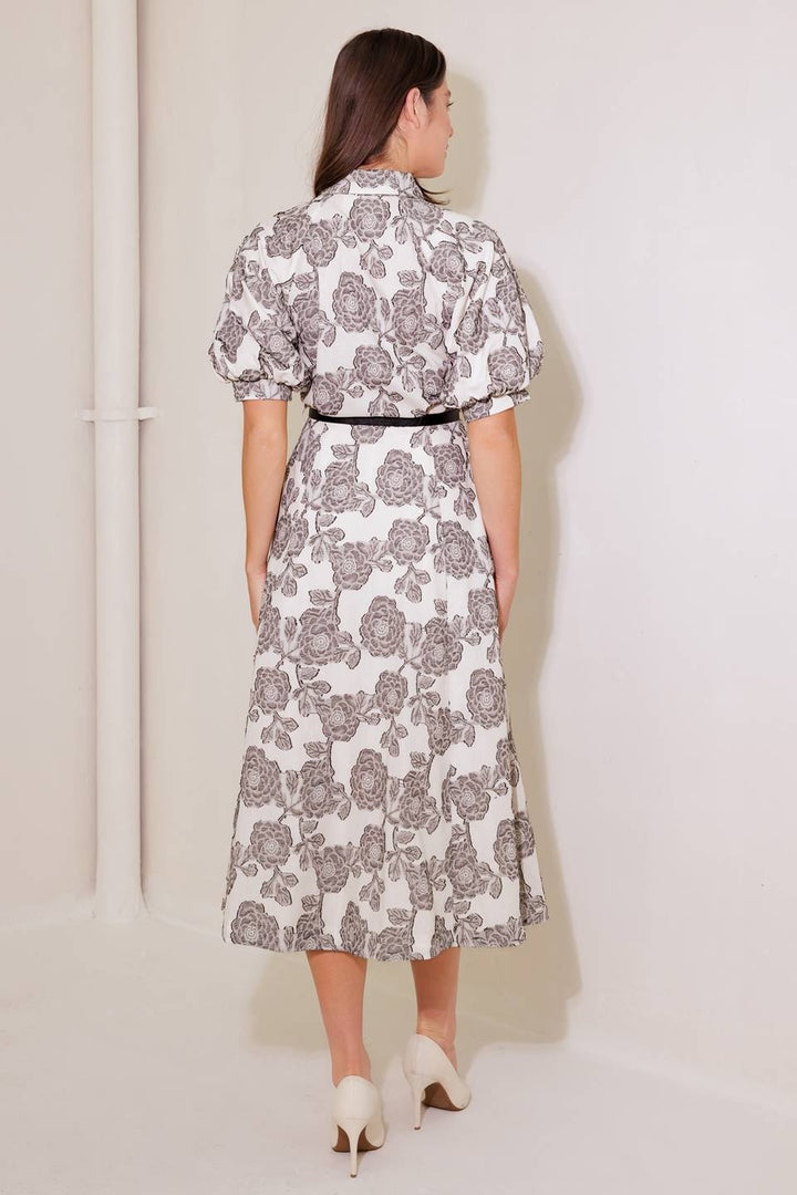 TIME AFTER TIME WOVEN MIDI DRESS