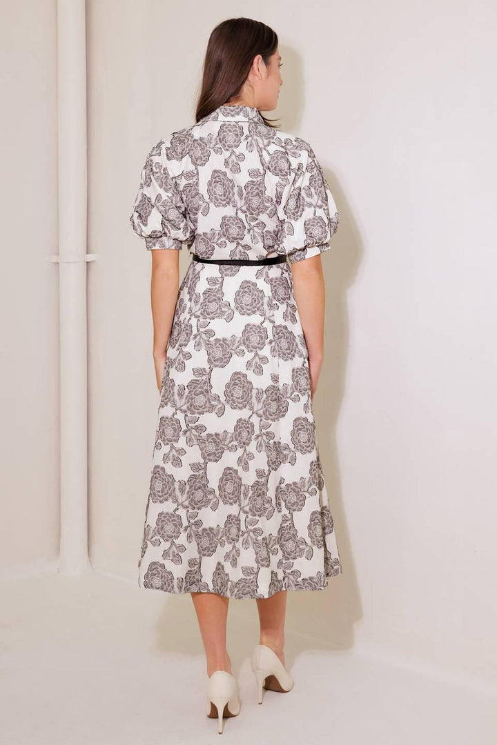 TIME AFTER TIME WOVEN MIDI DRESS