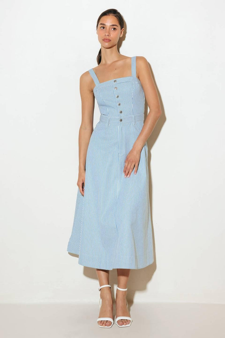 CAREFREE DAISY WOVEN MIDI DRESS