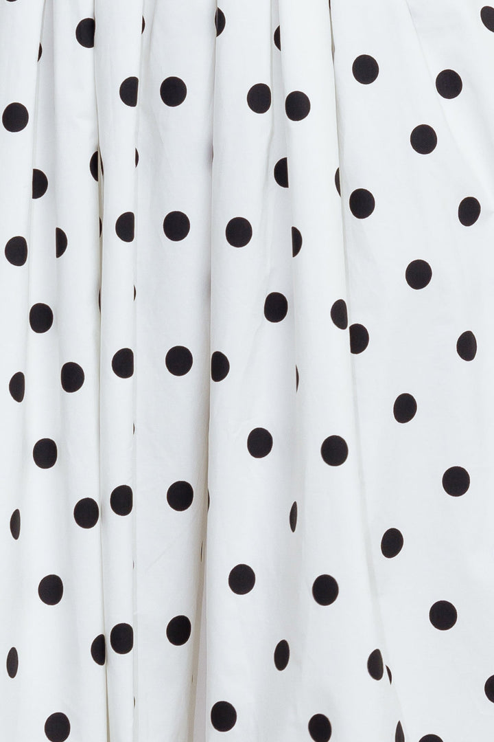 MONROE DOT WHITE WOVEN MIDI DRESS