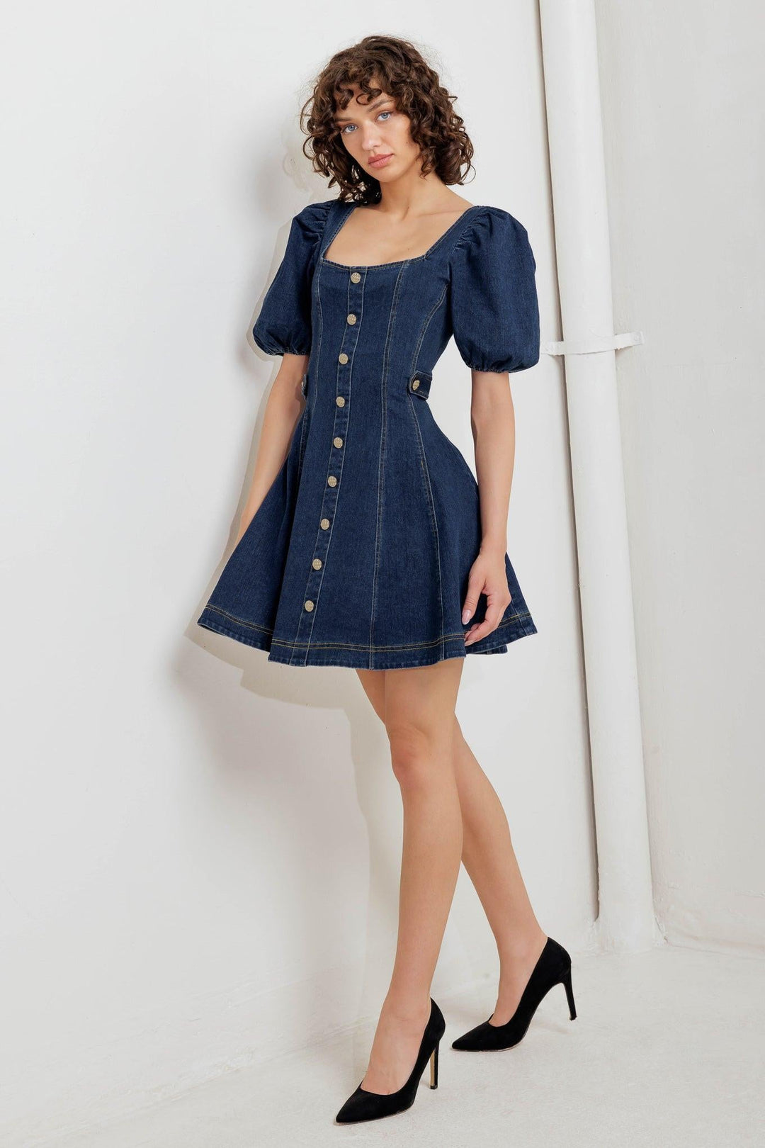 PUFF &amp; PLAY DENIM MINI DRESS
