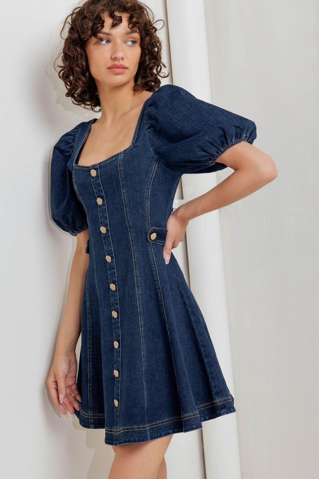 PUFF &amp; PLAY DENIM MINI DRESS